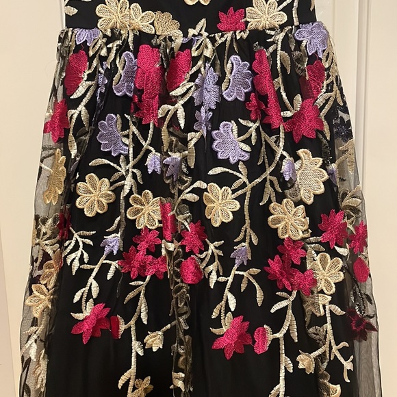 City Studios Strapless Black Floral Formal Dress Size 3 - Picture 4 of 7